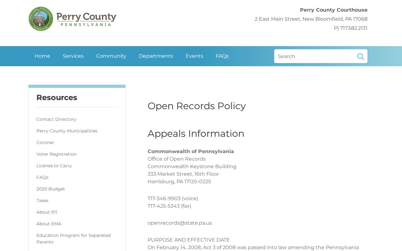 Perry County open records route for a released inmate booking photo